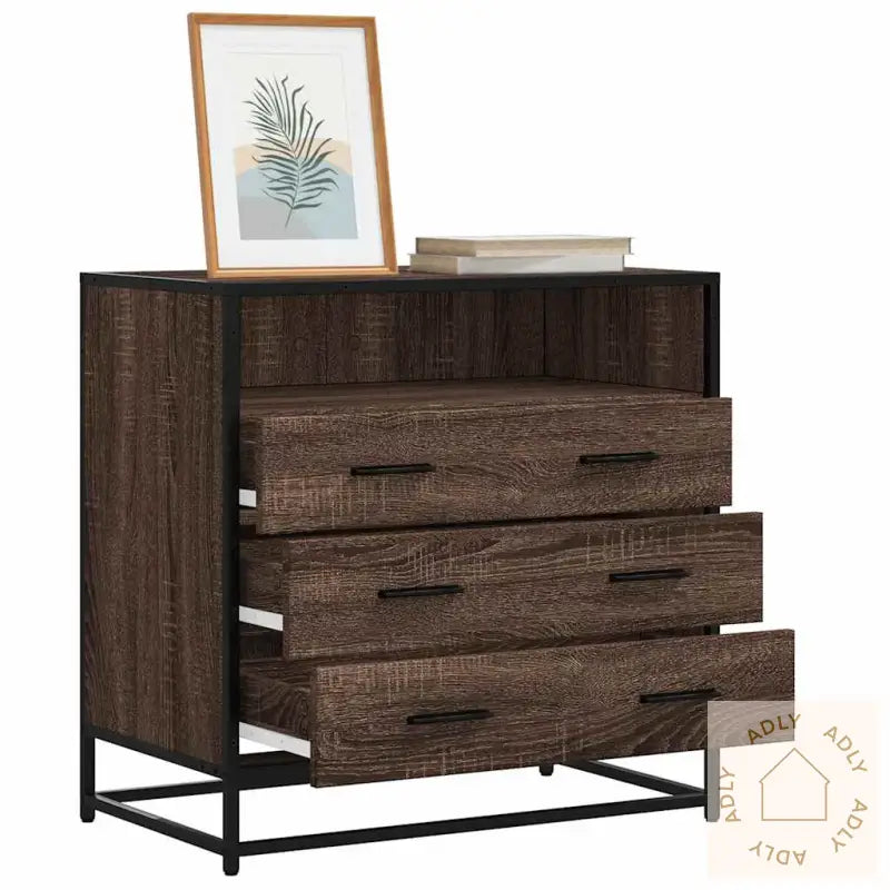 Kommode Brun Eik 70X41X70 Cm Konstruert Tre