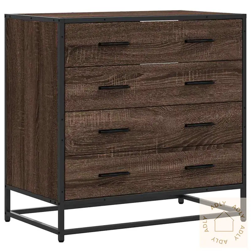 Kommode Brun Eik 70X41X70 Cm Konstruert Tre