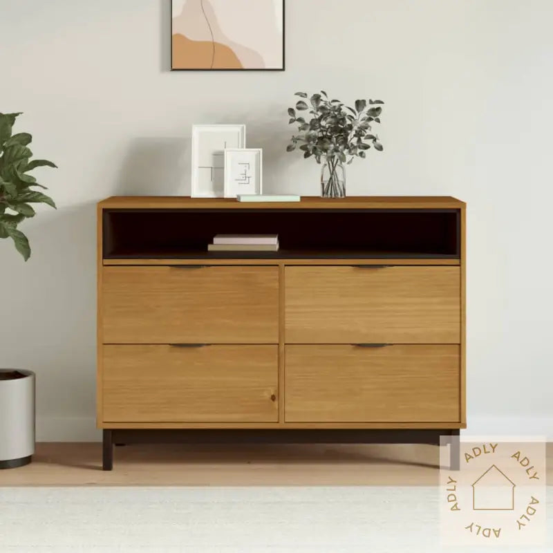 Kommode Flam 110X40X80 Cm Heltre Furu