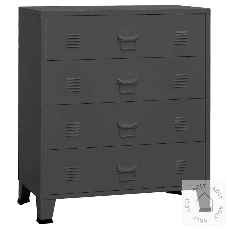 Industriell Kommode Antrasitt 78X40X93 Cm Metall