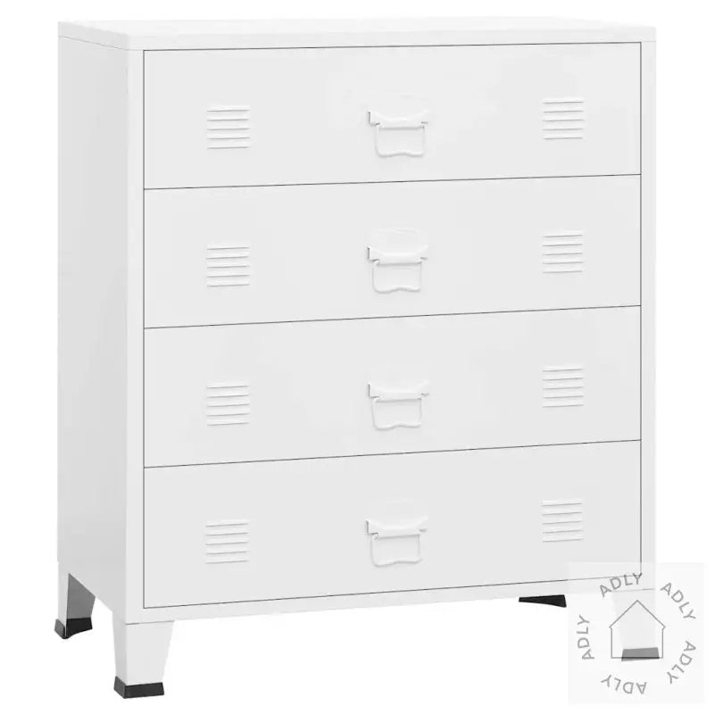 Industriell Kommode Hvit 78X40X93 Cm Metall