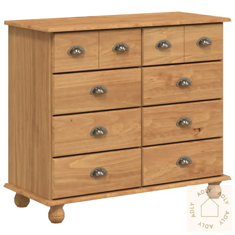 Kommode 'Askim'honningbrun 91X40X79 Cm Massivt Trefuru