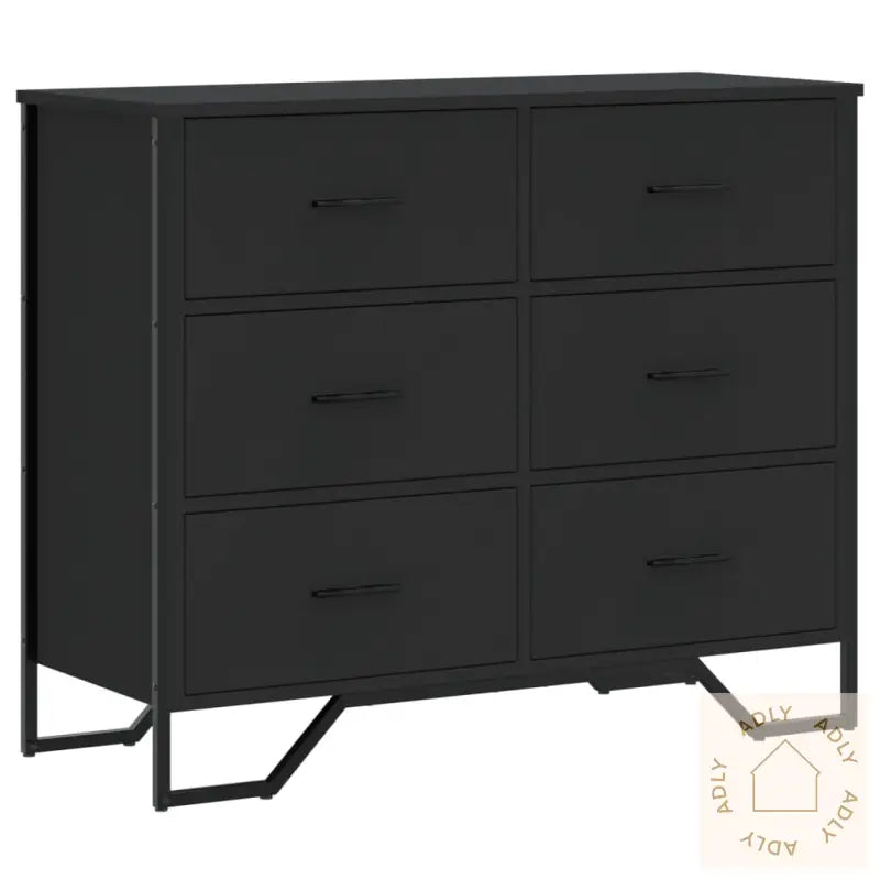 Kommode Svart 91X35,5X74,5 Cm Konstruert Tre