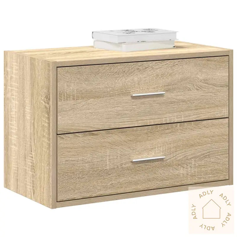 Skap Med 2 Skuffer Sonoma Eik 60X31X40 Cm Konstruert Tre