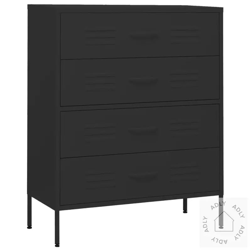 Kommode Svart 80X35X101,5 Cm Stål
