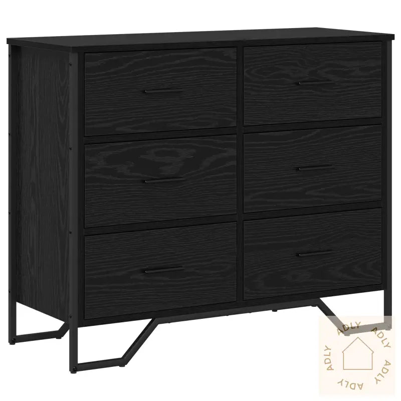 Kommode Svart Eik 91X35.5X74.5 Cm Konstruert Tre