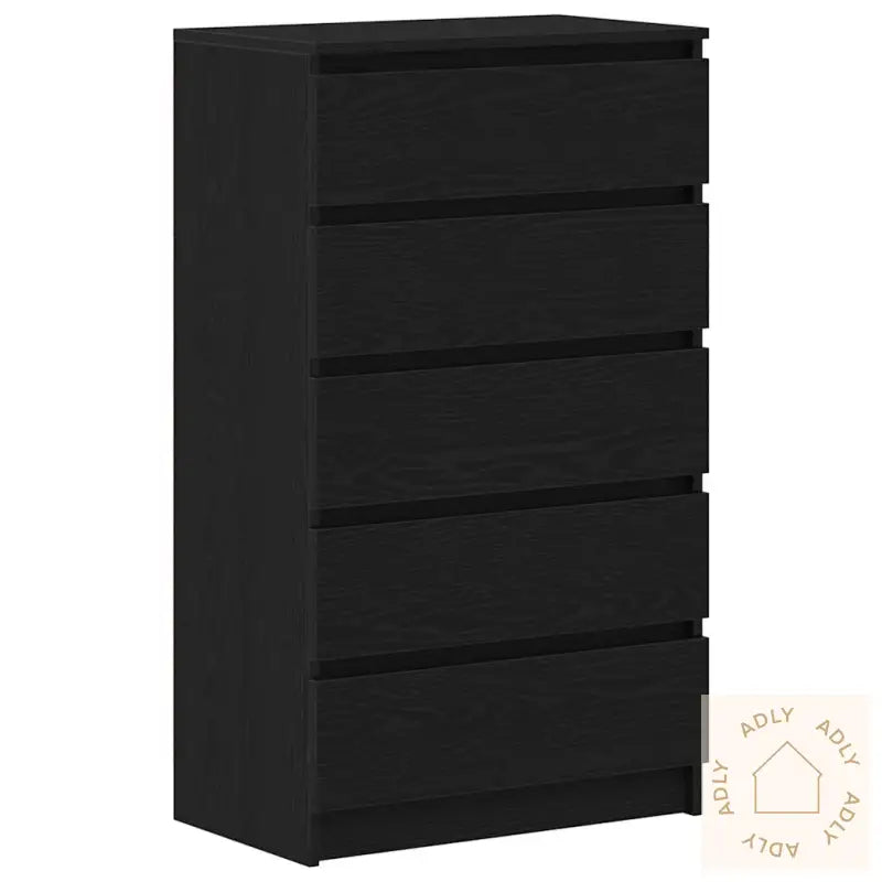 Kommode Svart Eik 60X36X103 Cm Konstruert Tre