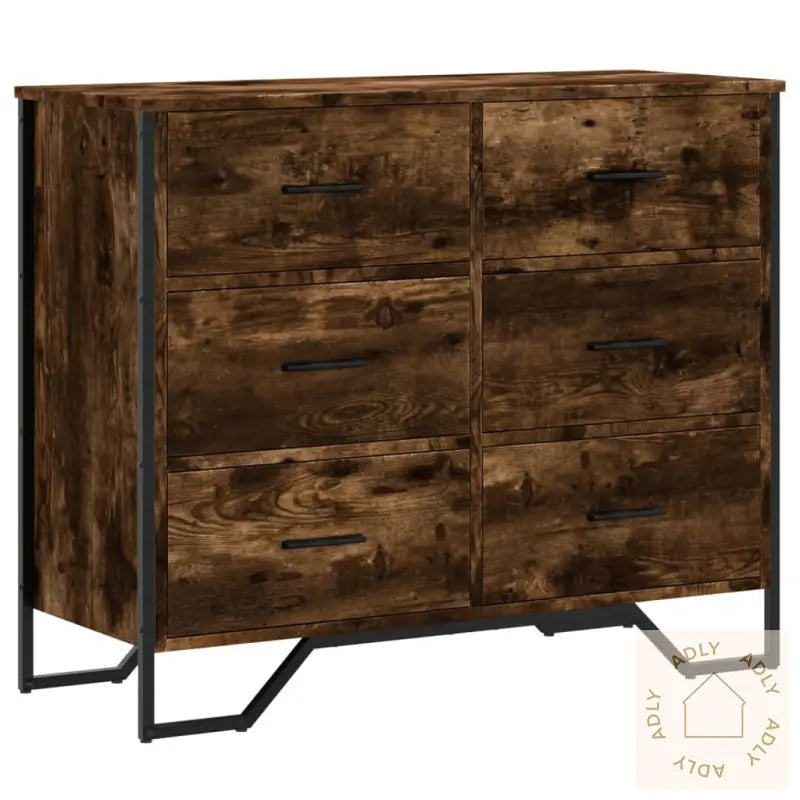 Kommode Røkt Eik 91X35,5X74,5 Cm Konstruert Tre