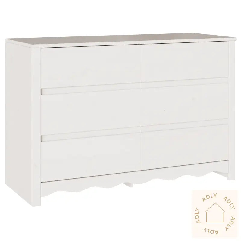 Kommode "Drammen" Hvit 111X43X73,5 Cm Solid Tre Furu