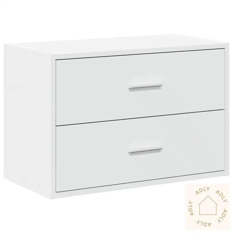 Skap Med 2 Skuffer Hvit 60X31X40 Cm Konstruert Tre