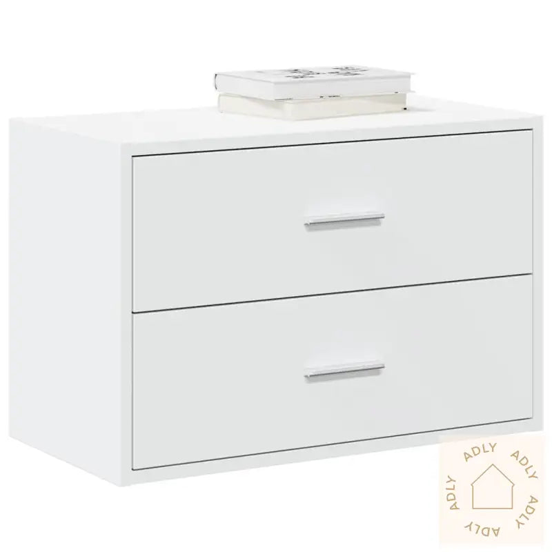 Skap Med 2 Skuffer Hvit 60X31X40 Cm Konstruert Tre