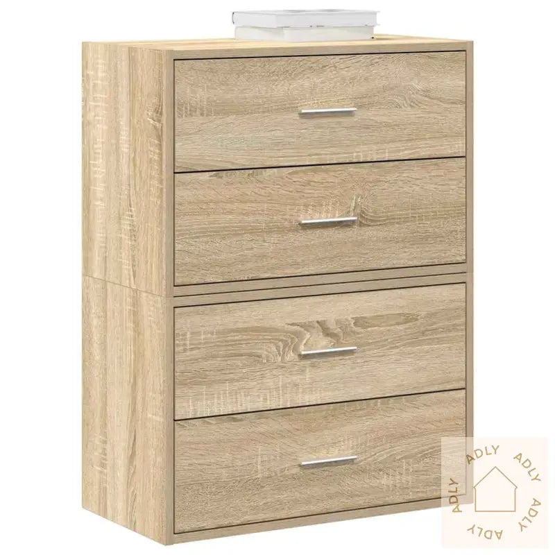Skap Med 2 Skuffer 2 Stk Sonoma Eik 60X31X40 Cm Konstruert Tre