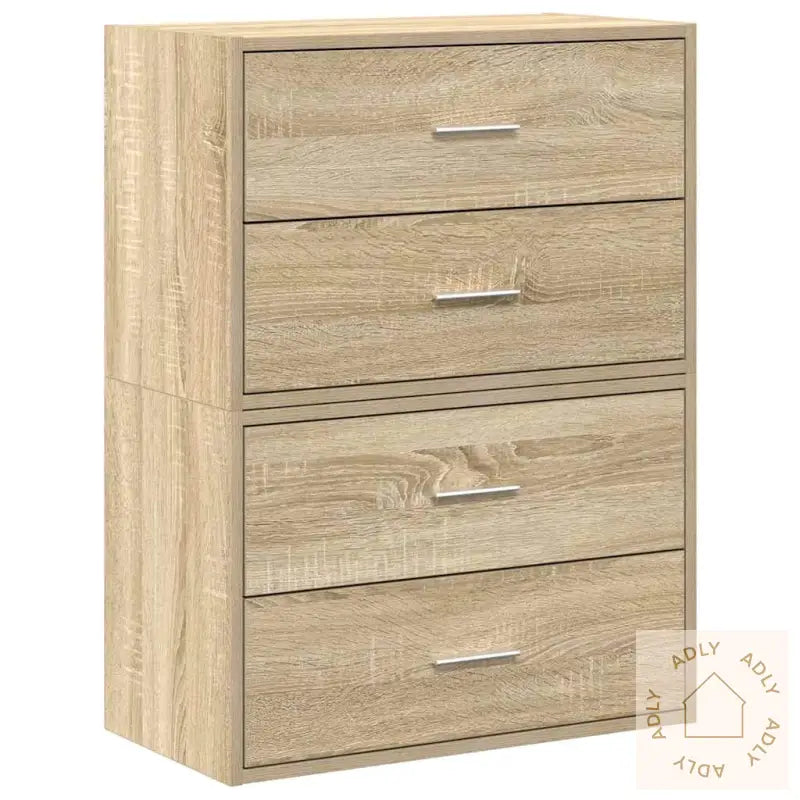 Skap Med 2 Skuffer 2 Stk Sonoma Eik 60X31X40 Cm Konstruert Tre