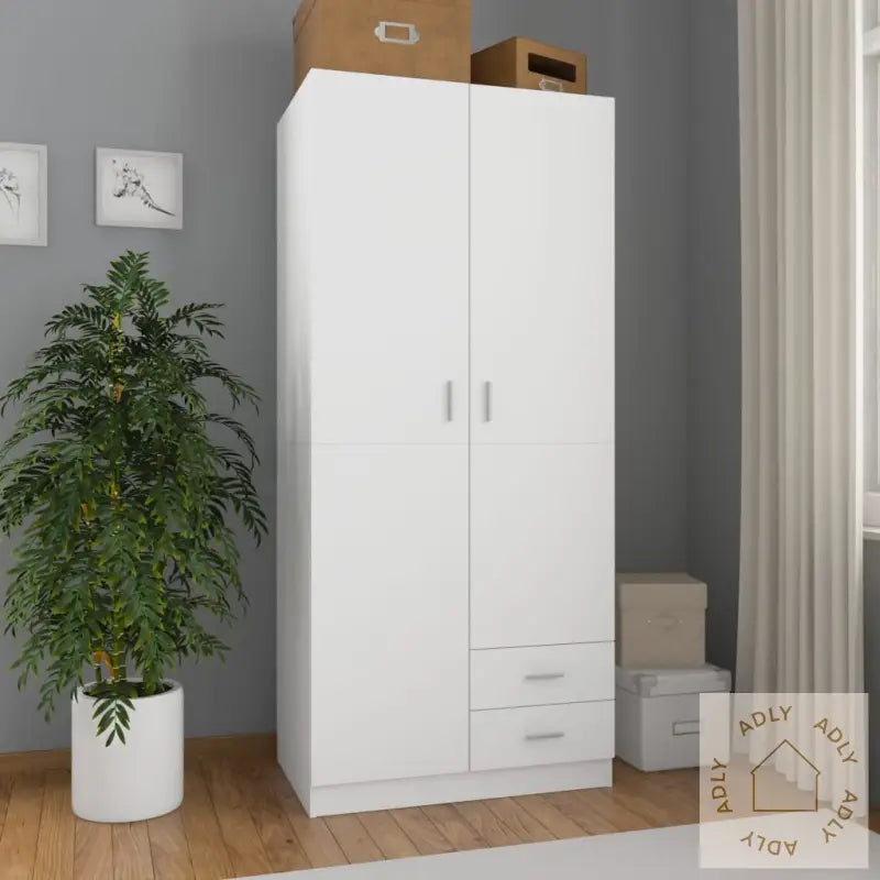 Garderobe Hvit 80X52X180 Cm Konstruert Tre
