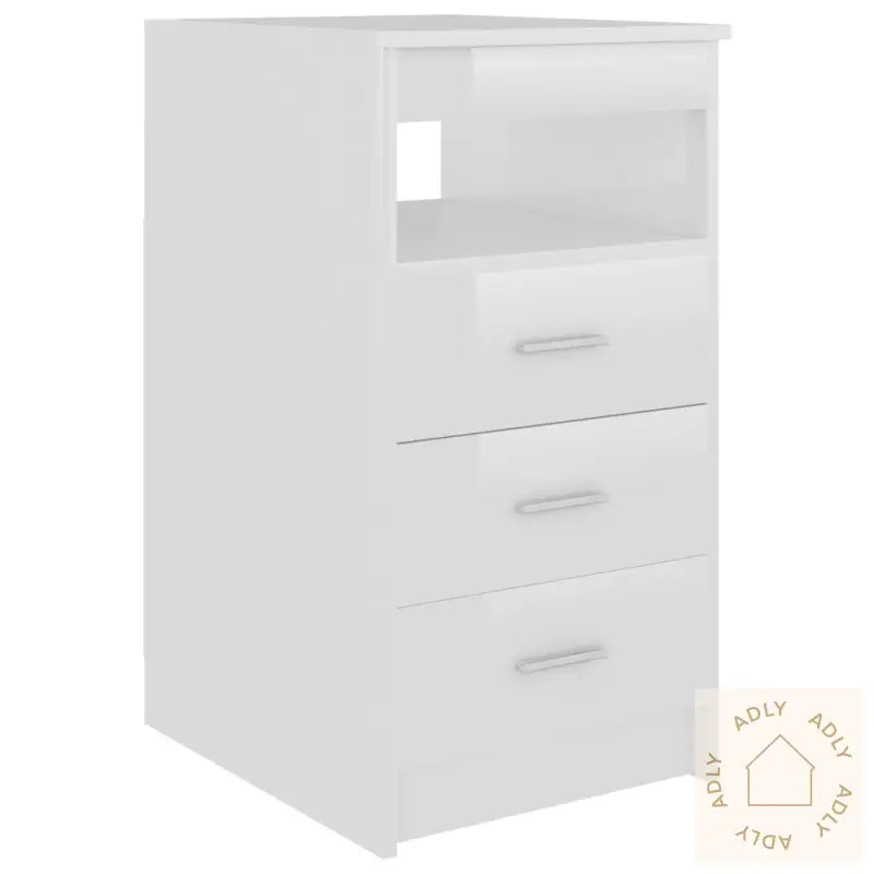 Kommode Høyglans Hvit 40X50X76 Cm Konstruert Tre