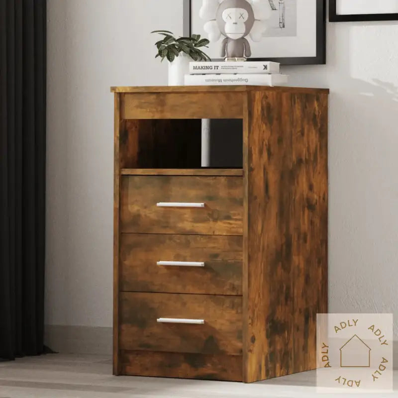 Kommode Røkt Eik 40X50X76 Cm Konstruert Tre