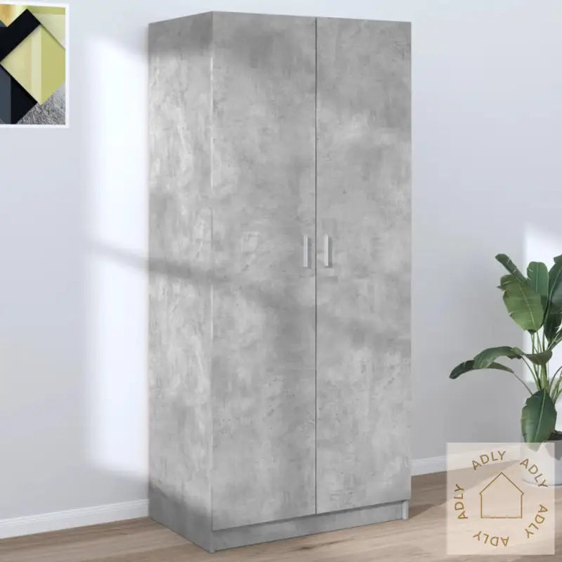 Garderobe Betonggrå 80X52X180 Cm Konstruert Tre