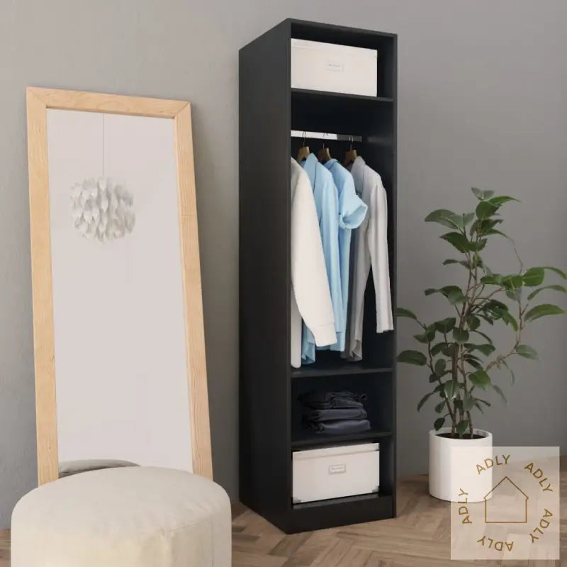 Garderobe Svart 50X50X200 Cm Konstruert Tre