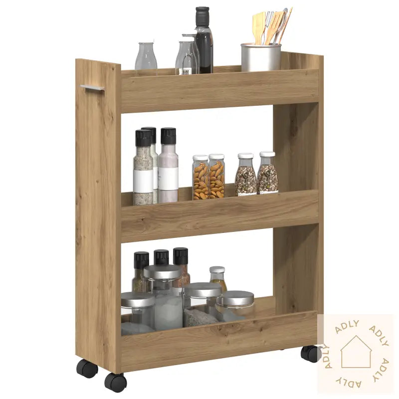 Rulleskap Artisan Eik 60X22X79 Cm Konstruert Tre