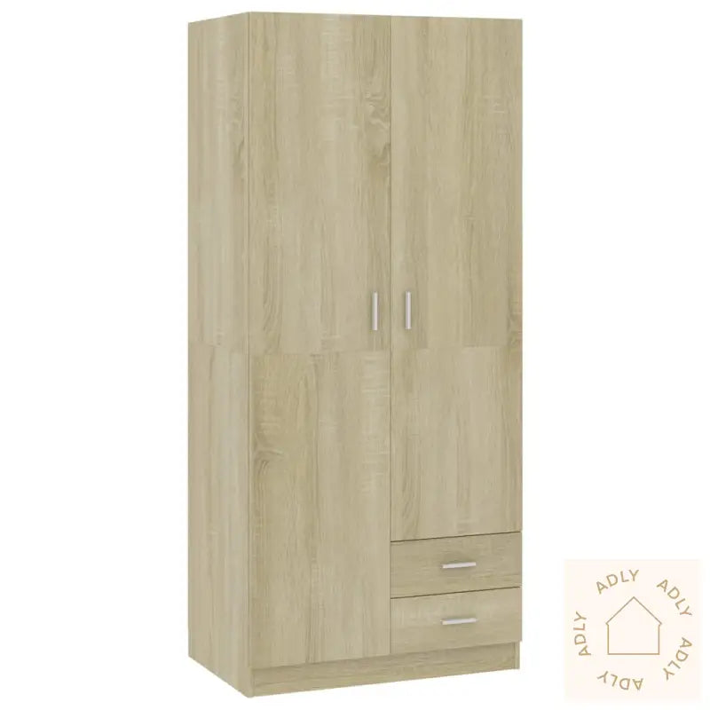 Garderobe Sonoma Eik 80X52X180 Cm Konstruert Tre