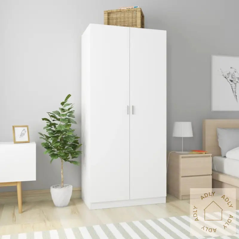 Garderobe Hvit 90X52X200 Cm Konstruert Tre