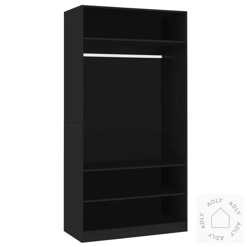 Garderobe Svart 100X50X200 Cm Konstruert Tre