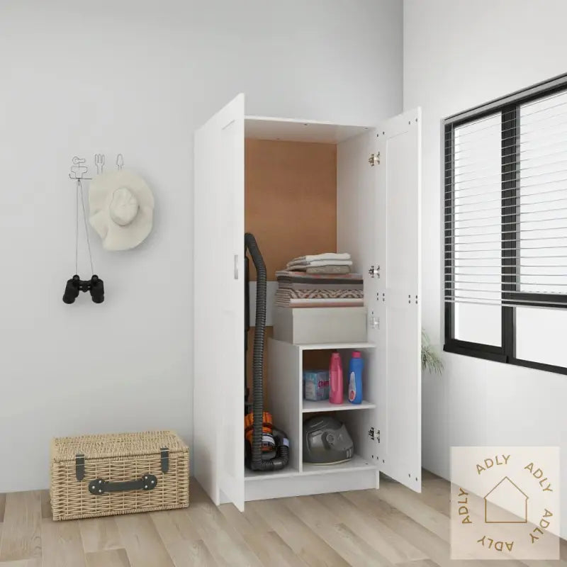 Garderobe Hvit 82,5X51,5X180 Cm Konstruert Tre