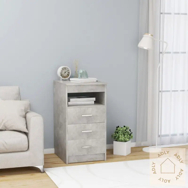 Kommode Betonggrå 40X50X76 Cm Konstruert Tre