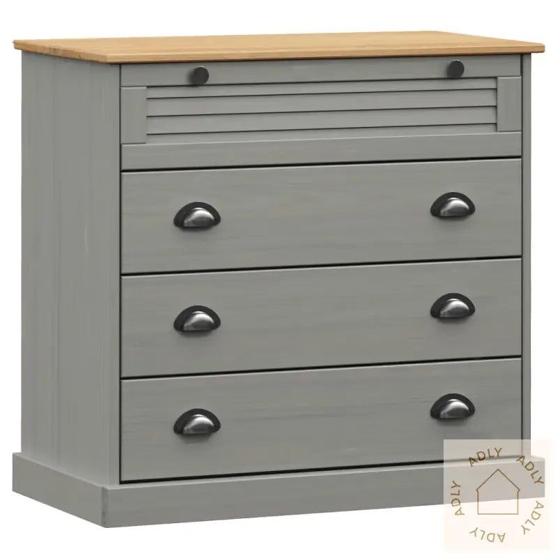 Kommode Vigo Grå 80X40X76 Cm Heltre Furu