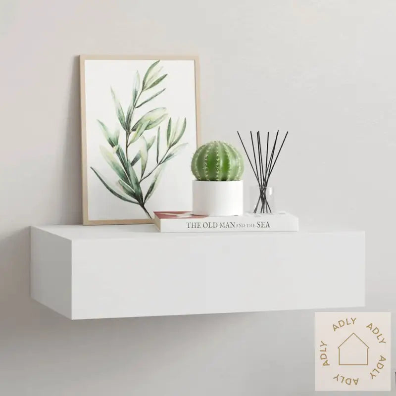 Veggmontert Skuffehylle Hvit 40X23,5X10 Cm Mdf