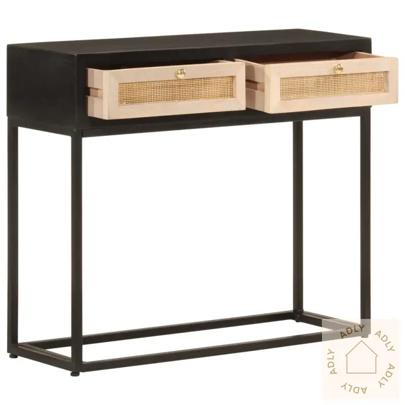 Konsollbord Svart 90X30X76 Cm Heltre Mango Og Jern
