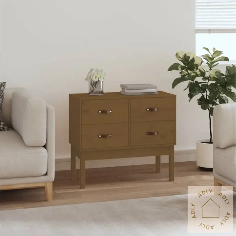 Konsollskap Honningbrun 90X40X78 Cm Heltre Furu