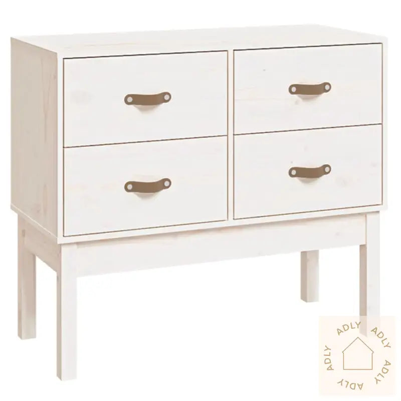 Konsollskap Hvit 90X40X78 Cm Heltre Furu