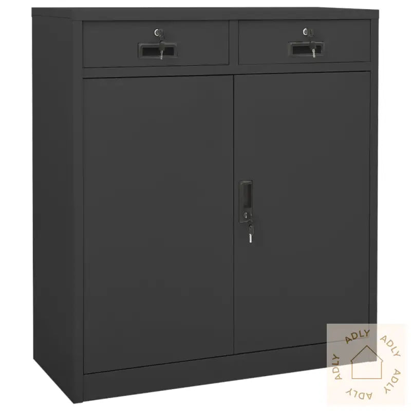 Kontorskap Antrasitt 90X40X102 Cm Stål