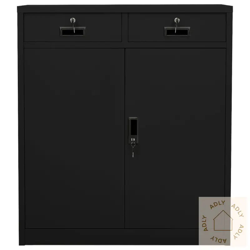 Kontorskap Svart 90X40X102 Cm Stål