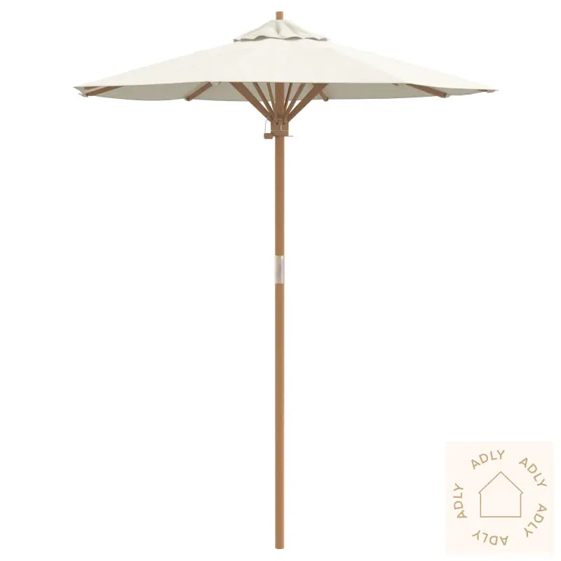 Kremhvit Hageparasol 180X230 Cm Bambus