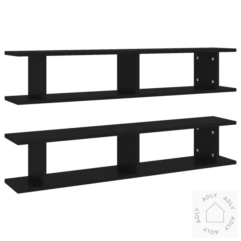 Vegghyller 2 Stk Svart 105X18X20 Cm Konstruert Tre