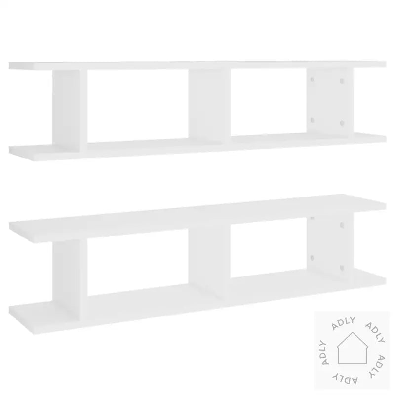 Vegghyller 2 Stk Hvit 90X18X20 Cm Konstruert Tre