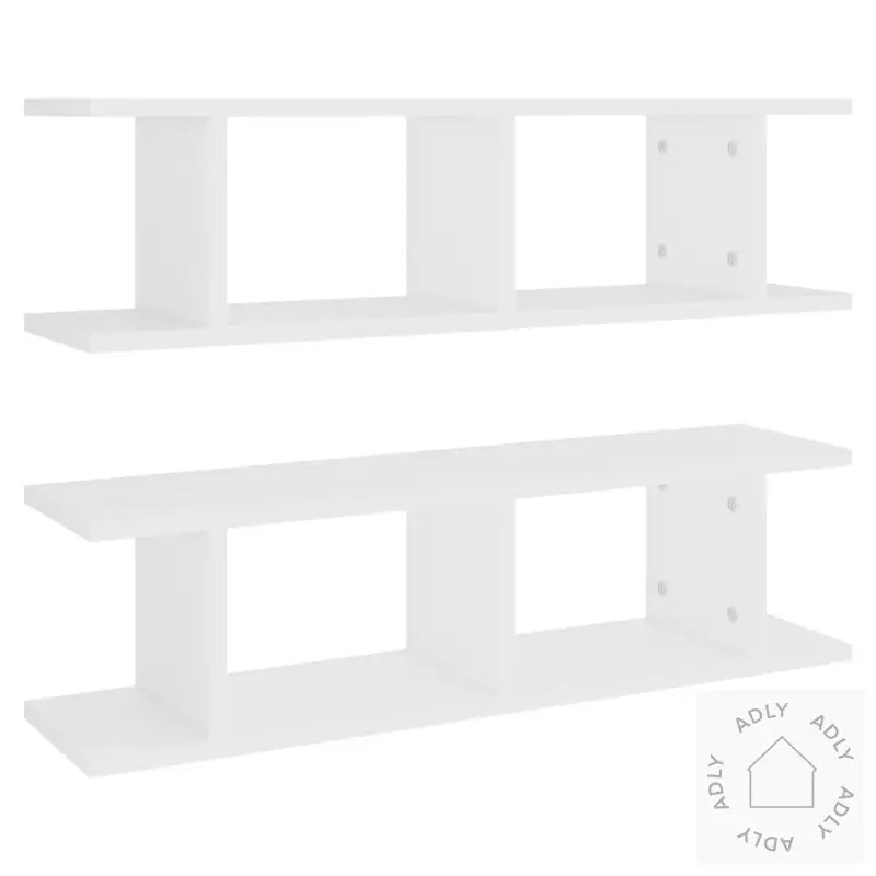 Vegghyller 2 Stk Hvit 75X18X20 Cm Konstruert Tre