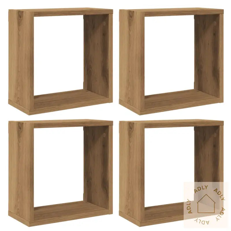Vegghyller Kube 4 Stk Artisan Eik 30X15X30 Cm Konstruert Tre
