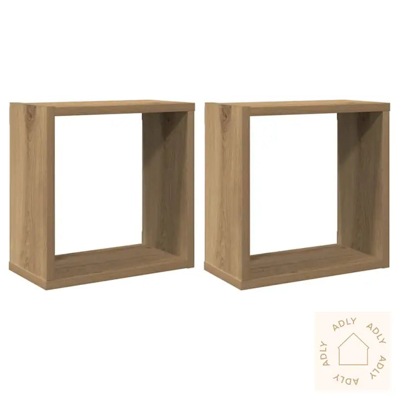 Vegghyller Kube 2 Stk Artisan Eik 30X15X30 Cm Konstruert Tre