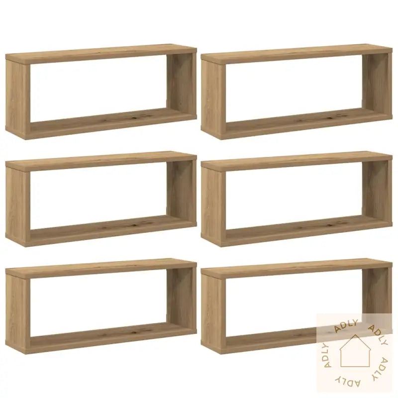 Vegghyller Kube 6 Stk Artisan Eik 60X15X23 Cm Konstruert Tre
