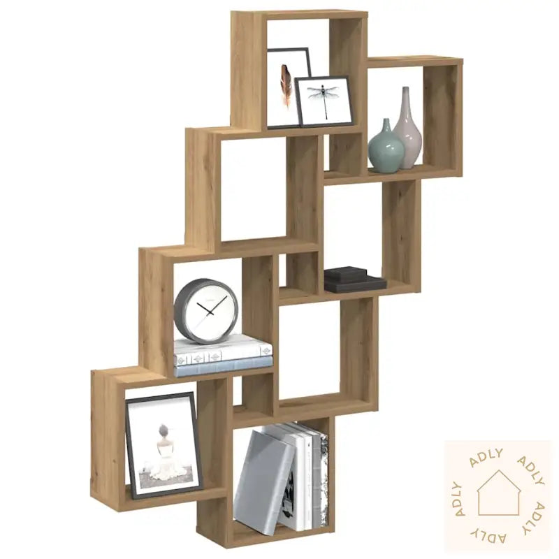 Vegghylle Kubeformet Artisan Eik 90X15X119,5 Cm Konstruert Tre