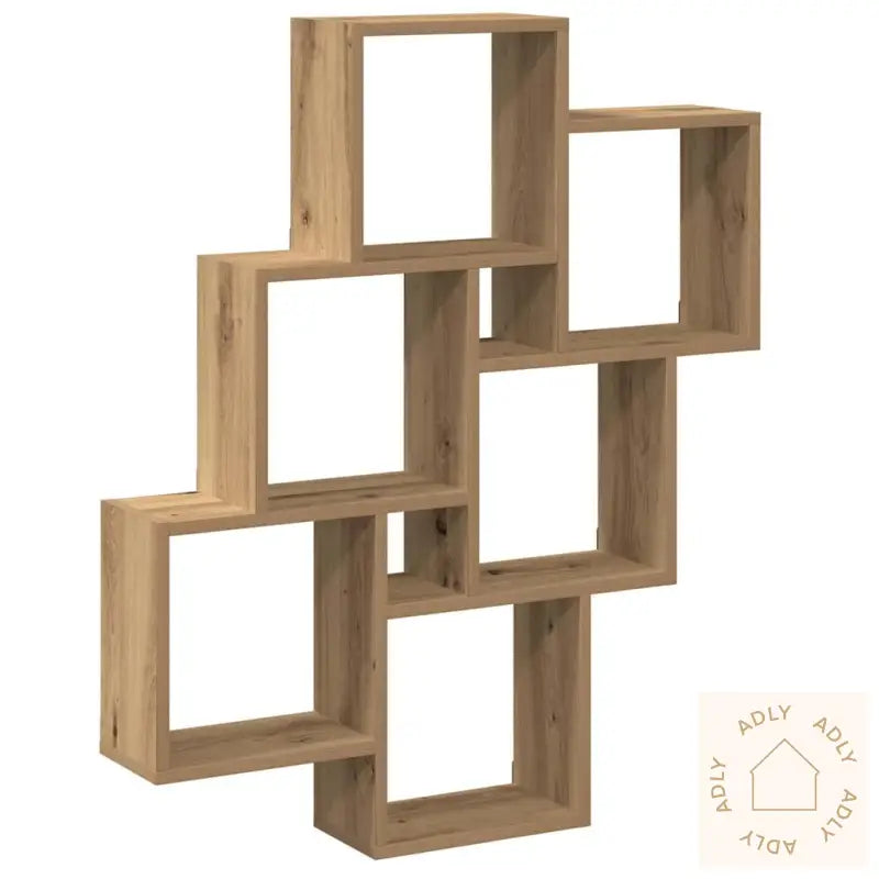 Vegghylle Kubeformet Artisan Eik 78X15X93 Cm Konstruert Tre