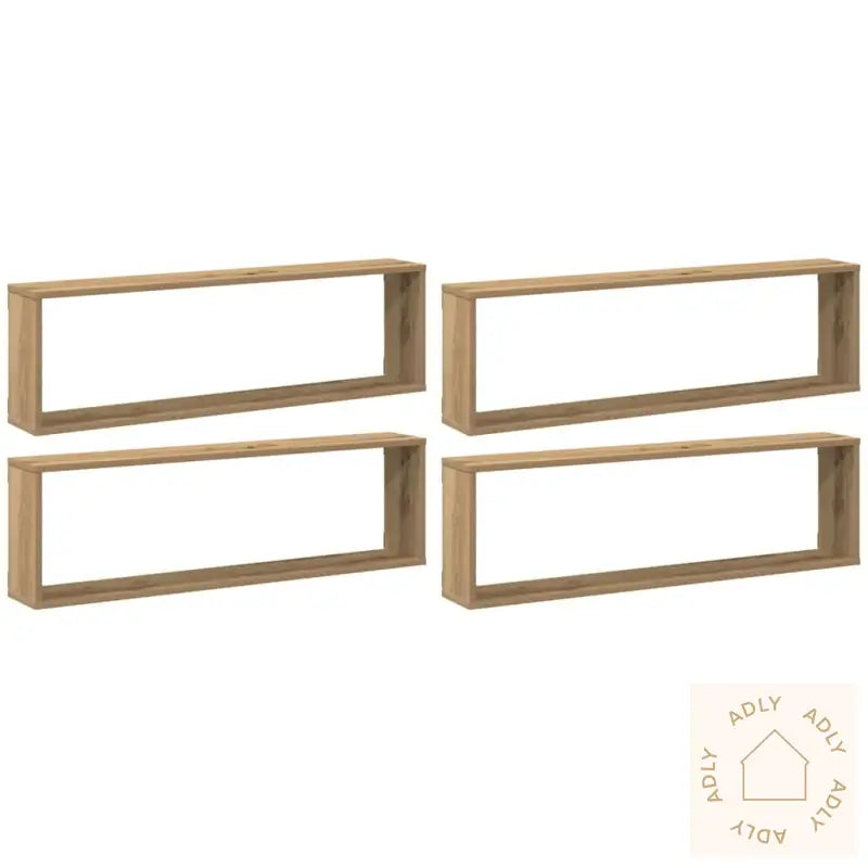 Vegghyller Kube 4 Stk Artisan Eik 100X15X30 Cm Konstruert Tre