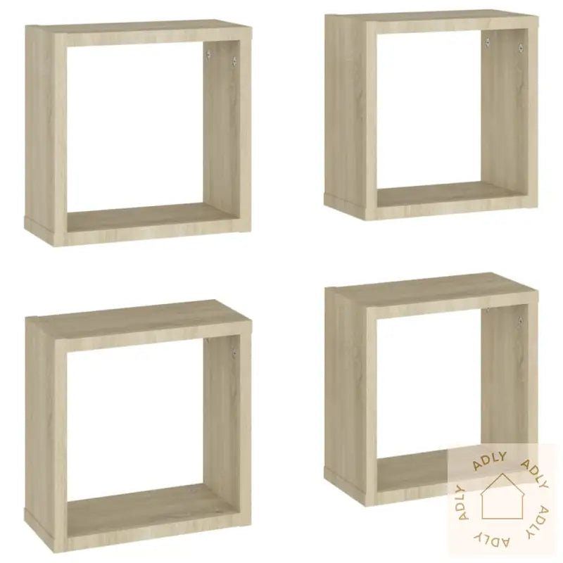 Vegghyller Kubeformet 4 Stk Sonoma Eik 30X15X30 Cm