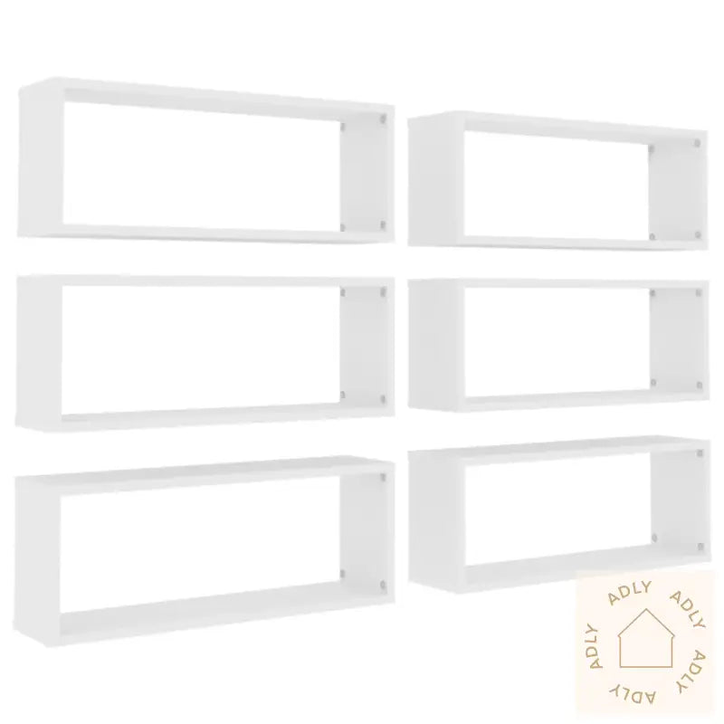 Vegghyller Kubeformet 6 Stk Hvit 60X15X23 Cm Konstruert Tre