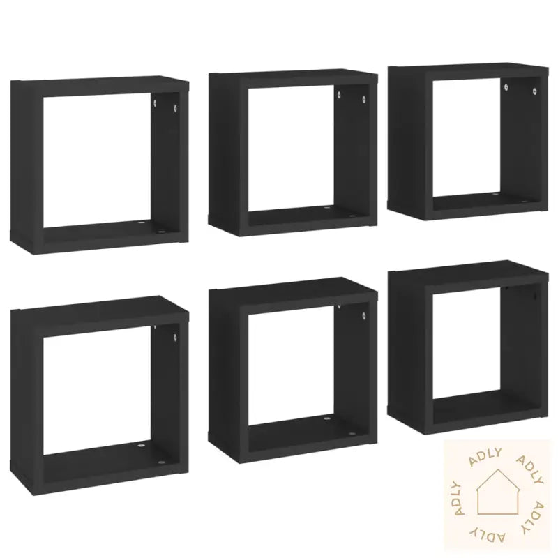 Vegghyller Kubeformet 6 Stk Svart 30X15X30 Cm