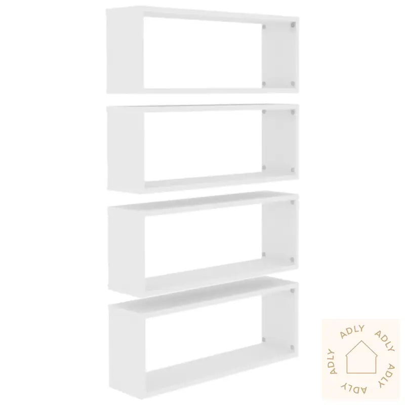 Veggkubehyller 4 Stk Hvit 60X15X23 Cm Konstruert Tre