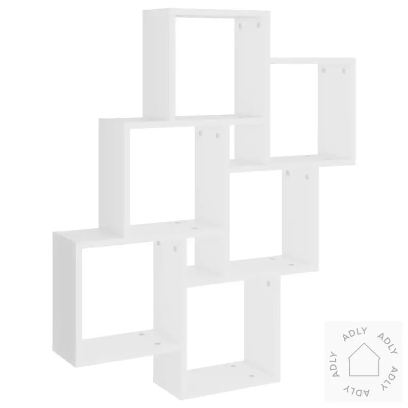 Kubeformet Vegghylle Hvit 78X15X93 Cm Konstruert Tre